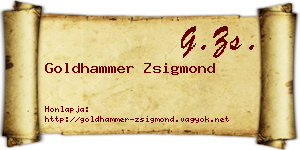 Goldhammer Zsigmond névjegykártya