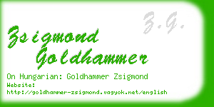 zsigmond goldhammer business card